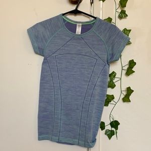 Blue-green kids workout shirt girls